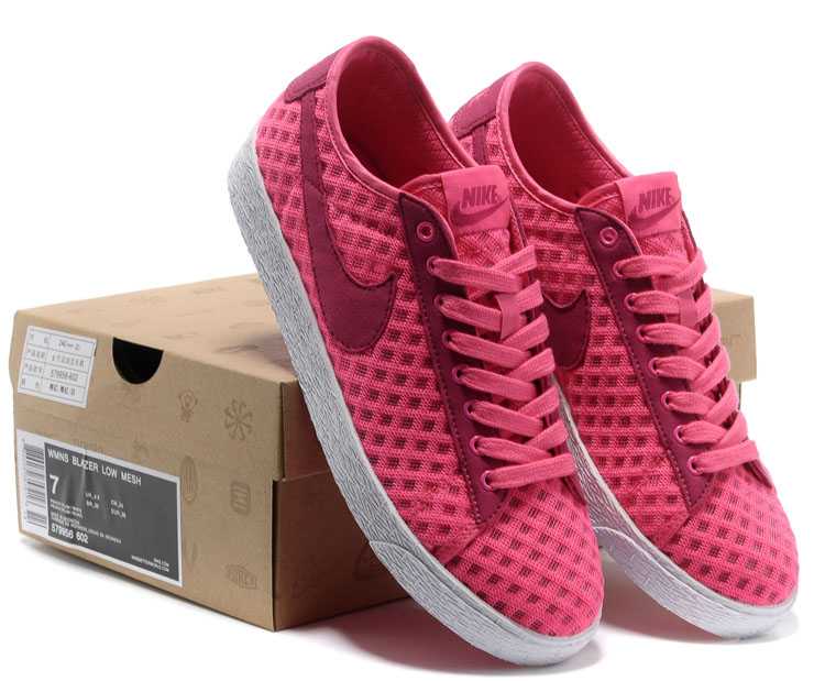 nike blazer low chaussures 2013 summer light breathable pink rose boutique en ligne